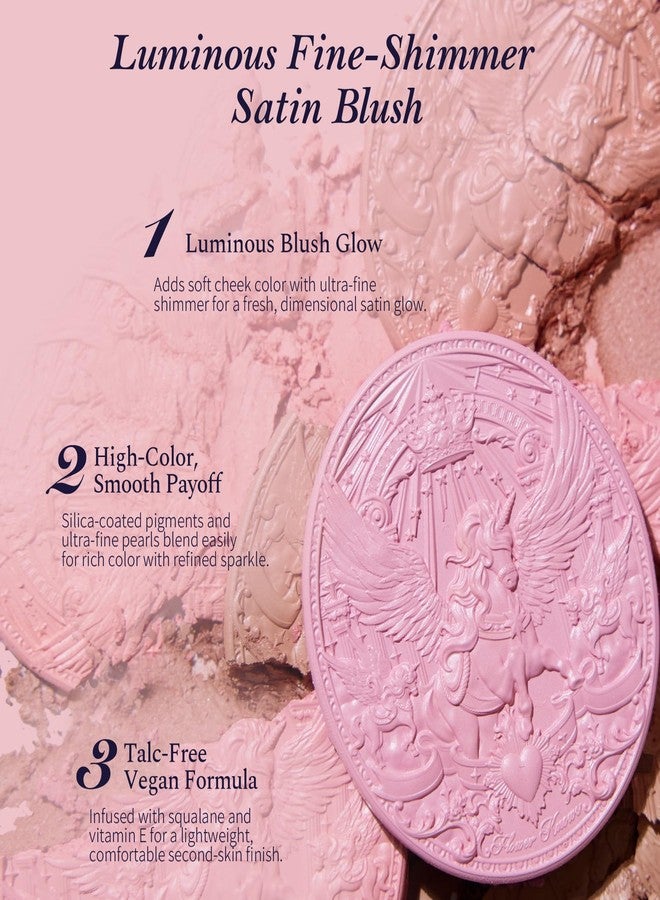 Flower Knows Knight Unicorn Satin Blush for Cheeks, Cool-Toned Light Rose - Image 5