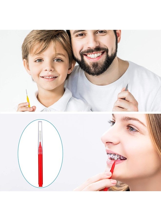 Patelai - 100 Pieces Braces Brush for Cleaner Interdental Brush Toothpick Dental Tooth Flossing Head Oral Dental Hygiene Flosser Toothpick Cleaners Tooth Cleaning Tool (Assorted Colors,Various Sizes) - Image 1