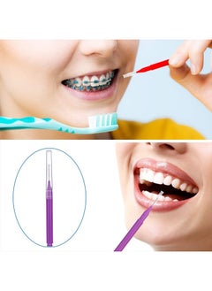 Patelai 100 Pieces Braces Brush for Cleaner Interdental Brush Toothpick Dental Tooth Flossing Head Oral Dental Hygiene Flosser Toothpick Cleaners Tooth Cleaning Tool (Assorted Colors,Various Sizes)  - Image 5