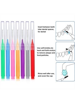 Patelai 100 Pieces Braces Brush for Cleaner Interdental Brush Toothpick Dental Tooth Flossing Head Oral Dental Hygiene Flosser Toothpick Cleaners Tooth Cleaning Tool (Assorted Colors,Various Sizes)  - Image 4