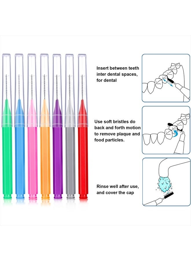Patelai 100 Pieces Braces Brush for Cleaner Interdental Brush Toothpick Dental Tooth Flossing Head Oral Dental Hygiene Flosser Toothpick Cleaners Tooth Cleaning Tool (Assorted Colors,Various Sizes)  - Image 4