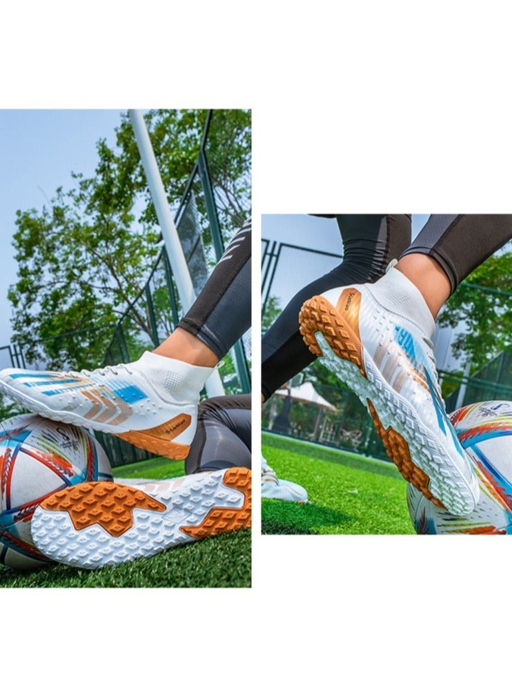 SKT Shiketro Men's And Women's Long-nailed And Broken-Nailed Football Shoes, Soft-Ground Sports Football Shoes, Breathable And Non-Slip Football Shoes, High-Top Elastic Breathable Shoes, Suitable For Adults And Teenagers - Image 2