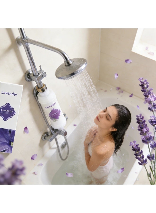 فلتر استحمام معطر - يمنع تساقط الشعر - يمنع جفاف البشرة - يزيل الكلور - يزيل الصدأ - معطر برائحة مهدئة - غير سام (برائحة اللافندر) - Image 3