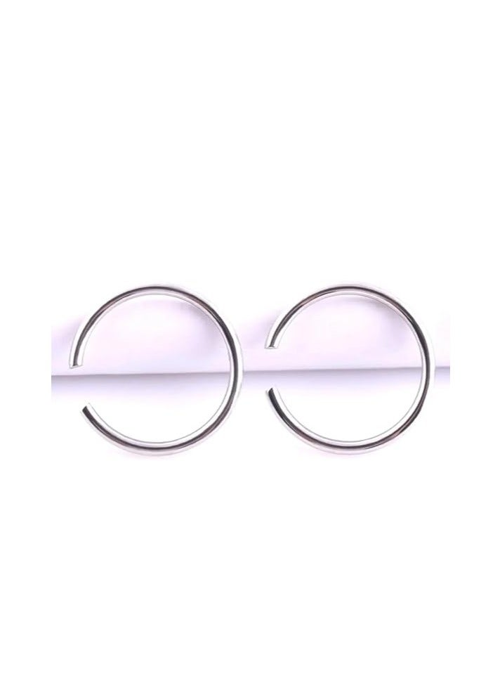 maya accessories set of 40 ring  nose piercing pure stainless steel gold plated ( silver ) - Image 1