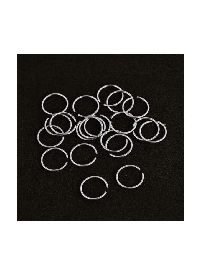 maya accessories set of 40 ring  nose piercing pure stainless steel gold plated ( silver ) - Image 2