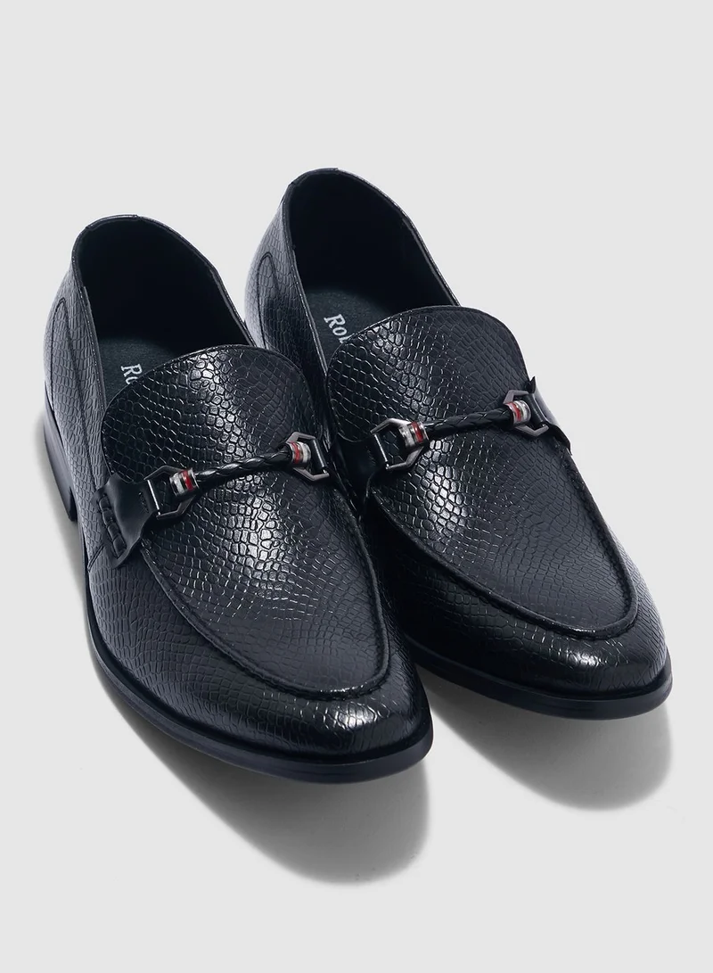 Robert Wood Snake Print Slip Ons