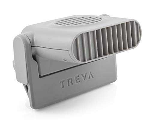 Treva Mini Clip On Fan  Tiny Personal Fan Clips Onto Cell Phones Tablets Laptop Computers  Cordless Battery Operated  Portable Cooling For Travel Bed Camping Beach Outdoors Gray
