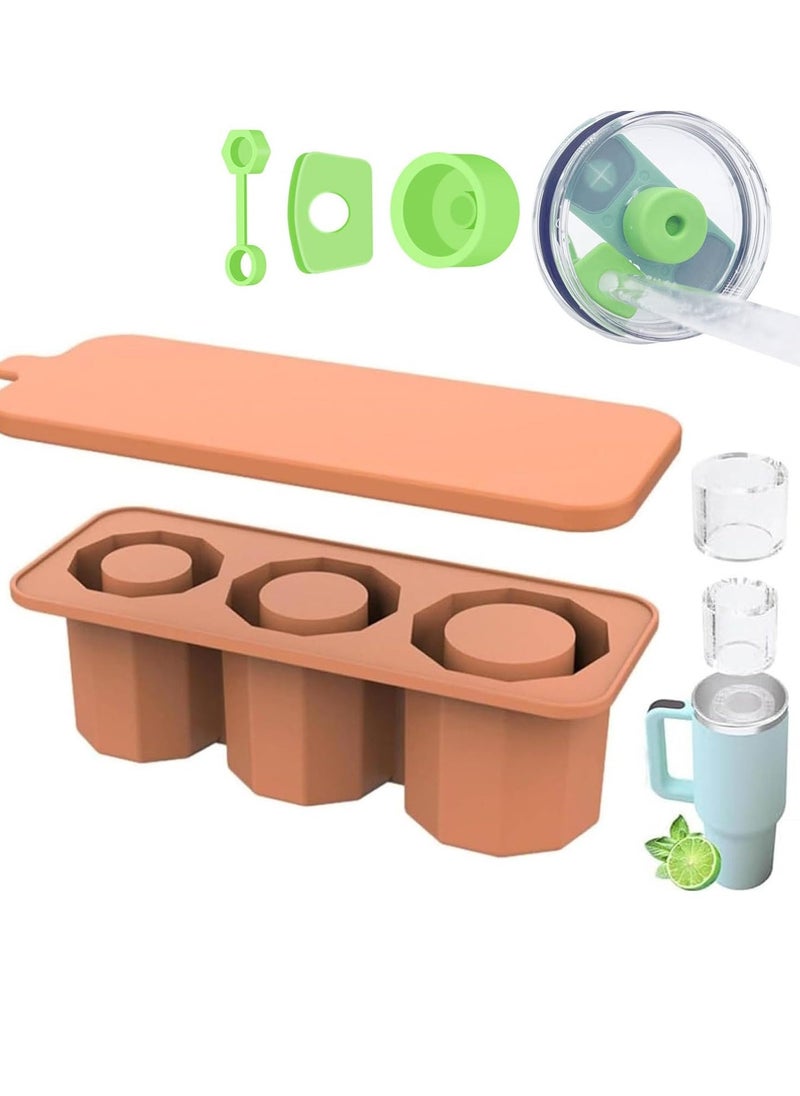 ice cube tray, suitable for 30,40oz Stanley water glass ice making mold, reusable cylindrical silicone ice cube mold, can be used for ice drinks, juice, whiskey, cocktails - Image 1
