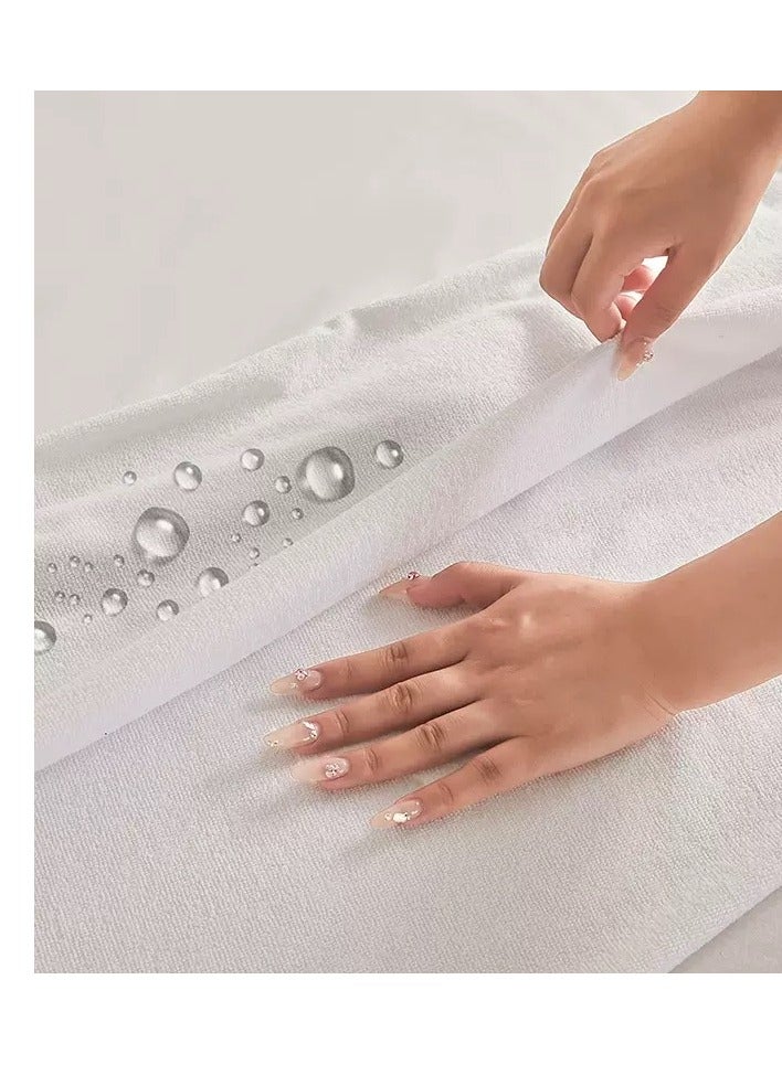 Duoduo home غطاء مرتبة مقاوم للماء، سوبر كين / كين / كوين / حجم فردي، أبيض - اجمع الحجم - Image 4