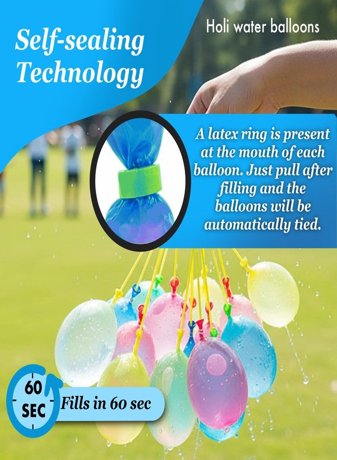 سنابترون بالونات مائية سحرية من سنابترون لعيد هولي، ٢٢٢ قطعة للأطفال | ٦ باقات من بالونات هولي متعددة الألوان، سهلة التعبئة والربط، بدون فوضى | بالونات سحرية ممتعة للأولاد والبنات في الهواء الطلق | بالونات مائية بألوان زاهية لعيد هولي - Image 3