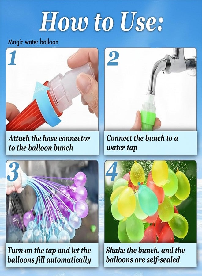 سنابترون بالونات مائية سحرية من سنابترون لعيد هولي، ٢٢٢ قطعة للأطفال | ٦ باقات من بالونات هولي متعددة الألوان، سهلة التعبئة والربط، بدون فوضى | بالونات سحرية ممتعة للأولاد والبنات في الهواء الطلق | بالونات مائية بألوان زاهية لعيد هولي - Image 4