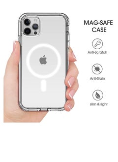 MagSafe Case  iPhone 12/12 Pro  Transparent Magnetic Back Cover Thin Hard Anti-Shock Anti-Yellowing Flexible Silicone TPU Wireless Charging