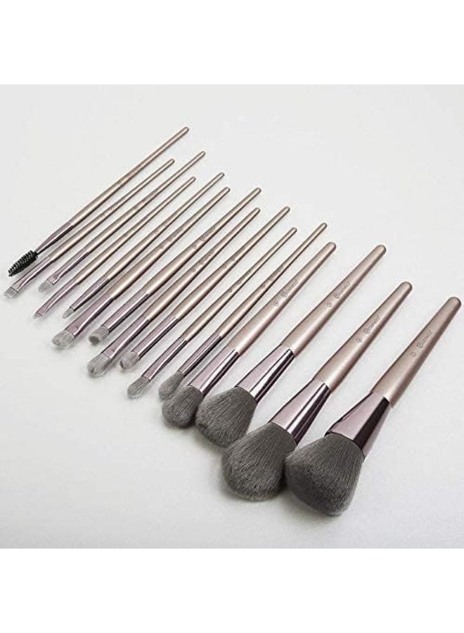 بي إتش كوزماتيكس مجموعة فرش مكياج من بي إتش كوزماتيكس مكونة من 15 فرشاة - Image 2