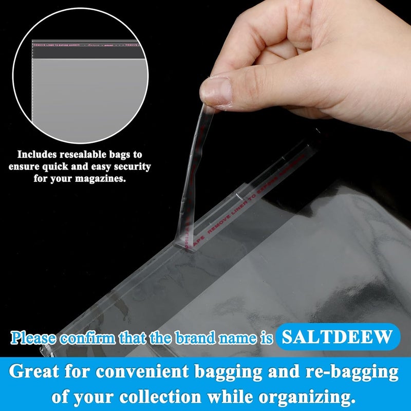 Feifeiya 80 Pcs Magazine Protectors for Collectors Clear Plastic Magazine Sleeves 9.25 X 11.42 Inch Comic Book Size Cellophane Bags Resealable Protective Storage Display for Guides Documents Photos - Image 5