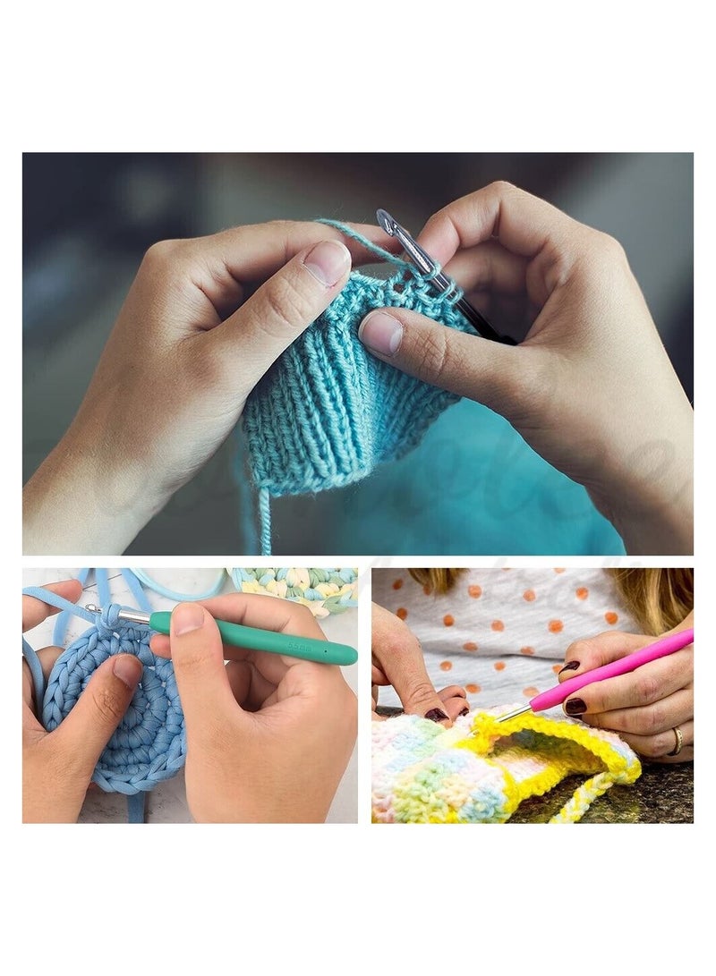 مجموعة من 31 قطعة أدوات حياكة، مجموعة إبر بلاستيكية من الفولاذ المقاوم للصدأ، مجموعة أدوات كروشيه، صندوق إبرة حياكة غرزة، مجموعة كروشيه مع حقيبة تخزين - Image 5