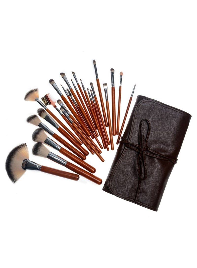 24-Piece Professional Makeup Brush Set With Bag Multicolour - Image 1