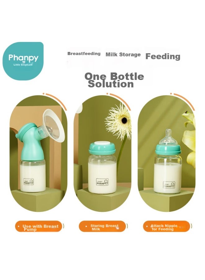 Xiaoya Elephant Xiaoya Xiang Glass Breast Milk Storage Bottles For Newborns, Wide Neck 180ml - Image 5
