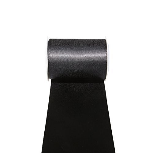 Ribbonitlux 3" Wide Double Face Satin Ribbon 5 Yards (030-Black）, Set for Gift Wrapping, Party Decor, Sewing Applications, Wedding and Craft - Image 3