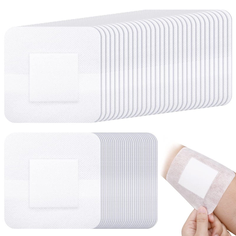 40 Pieces of Non-Woven Fabric Dressing – White, 10x10cm, Medical Adhesive Wound Dressing, Sterile