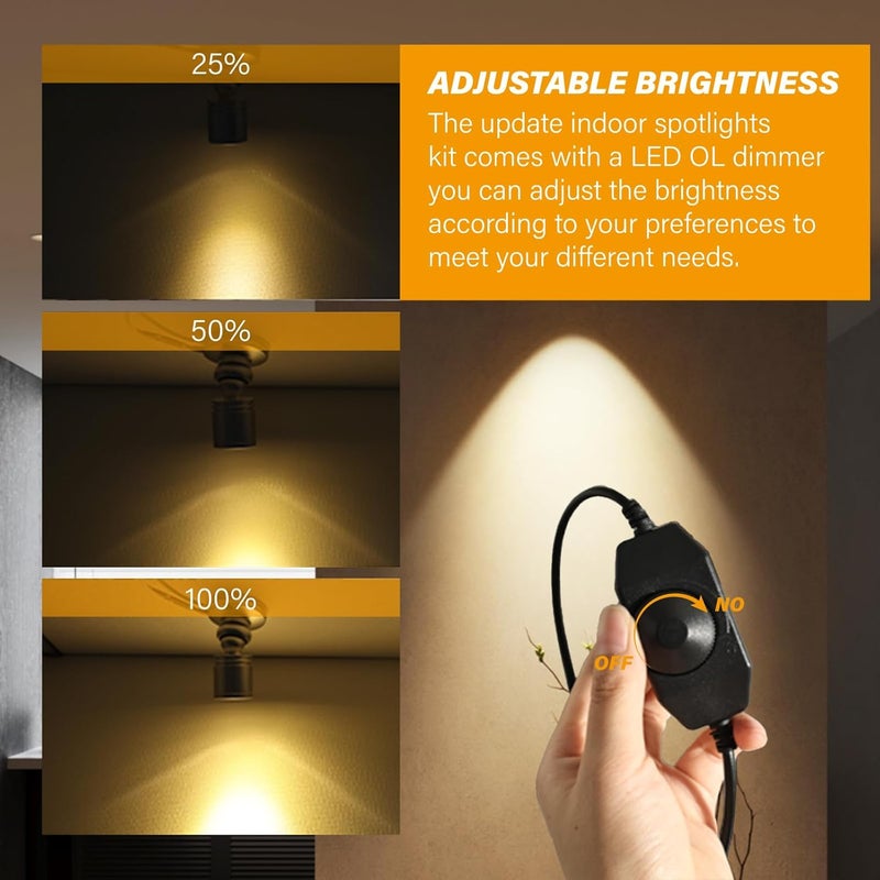 YaeCCC Dimmable LED Mini Spotlight Jewelry Showcase Display Lights Black Shell Surface Mount (Pack-4,Warm White 3000k) - Image 5