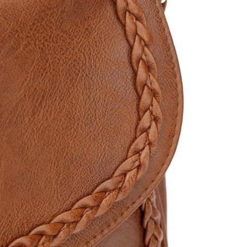 KKXIU Vintage Brown Casual Flap Saddle Crossbody Bag for Women – Tassel Purse & Handbag - Image 4