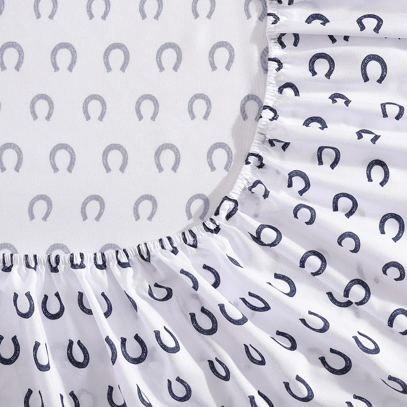 Wrangler- Twin Sheet Set  Silky & Lightweight Bedding Set  Casual Home D?cor (Horseshoe Dots Navy  Twin) - Image 3