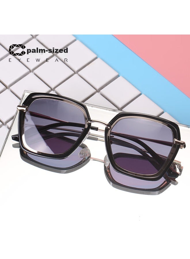 Caxman Women's Elegant Large Frame Sungl Suitable For Square And Round Faces, Korean Style Trendy Uv Protection Sungl - Image 5