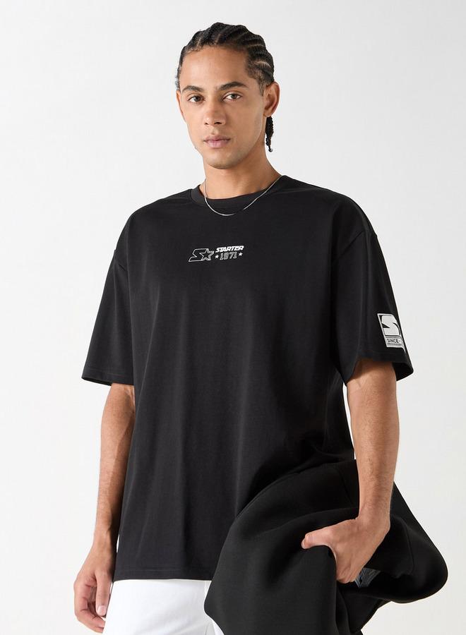 STARTER Typographic Print T-shirt with Short Sleeves and Crew Neck - Image 1