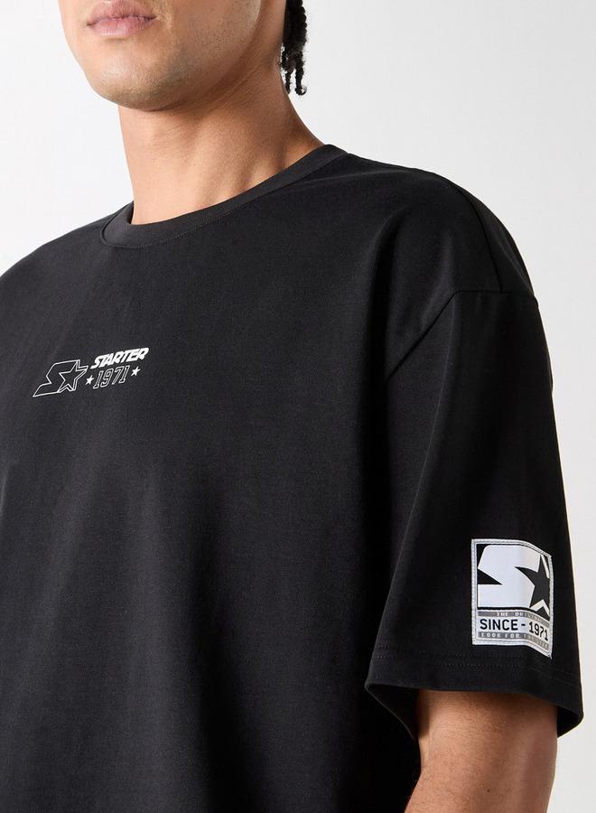 STARTER Typographic Print T-shirt with Short Sleeves and Crew Neck - Image 4