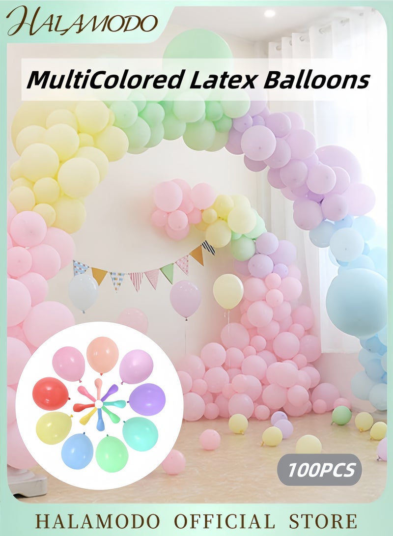 100PCS Pastel Balloons Mixed Color Balloon Macaron Assorted Colors MultiColored Latex Balloons Gift Party Decorations for Birthday & Wedding & Reception (10inch） - Image 1