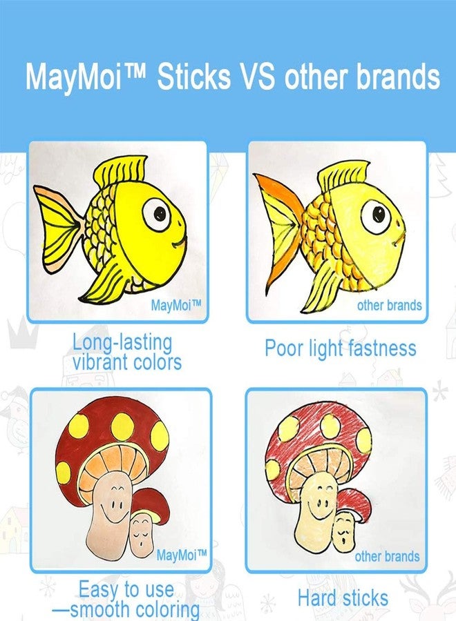 MayMoi Tempera Paint Sticks - 12 Bright Colors, Quick Drying, Easy to Color and Washable Crayons for Kids and Students - Image 5