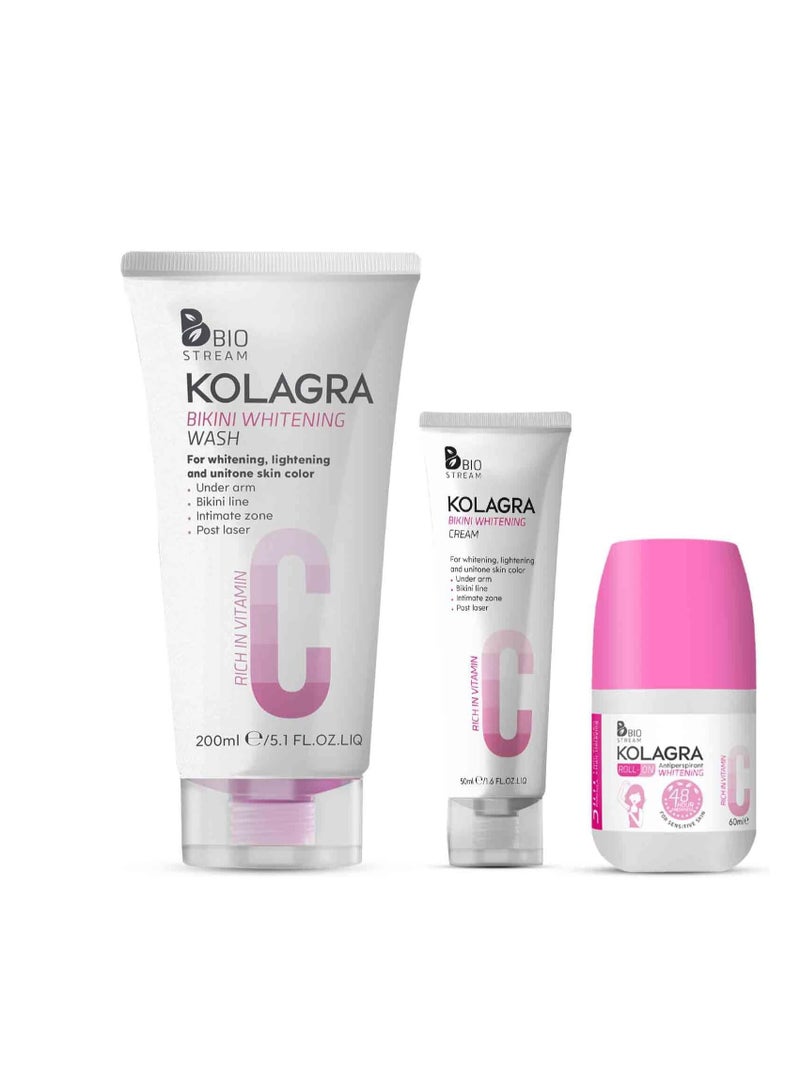KOLAGRA Biostream sensitive care bundle bikini routine& roll on - Image 1