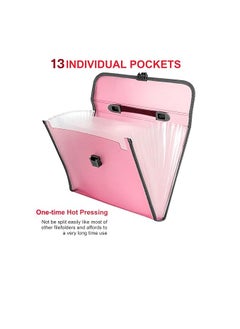 TRANBO 13 Pockets Expanding File Folder, A4/Letter Size Document Organizer with Handle & Buckle Closure, Accordion Filing Box for Paper Bill Receipt Documents for school office home  - Image 3
