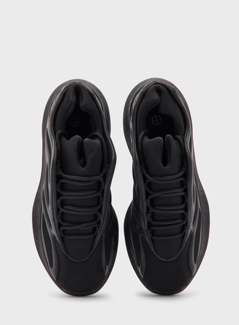Truffle Rubber Detail Lace Up Sneaker