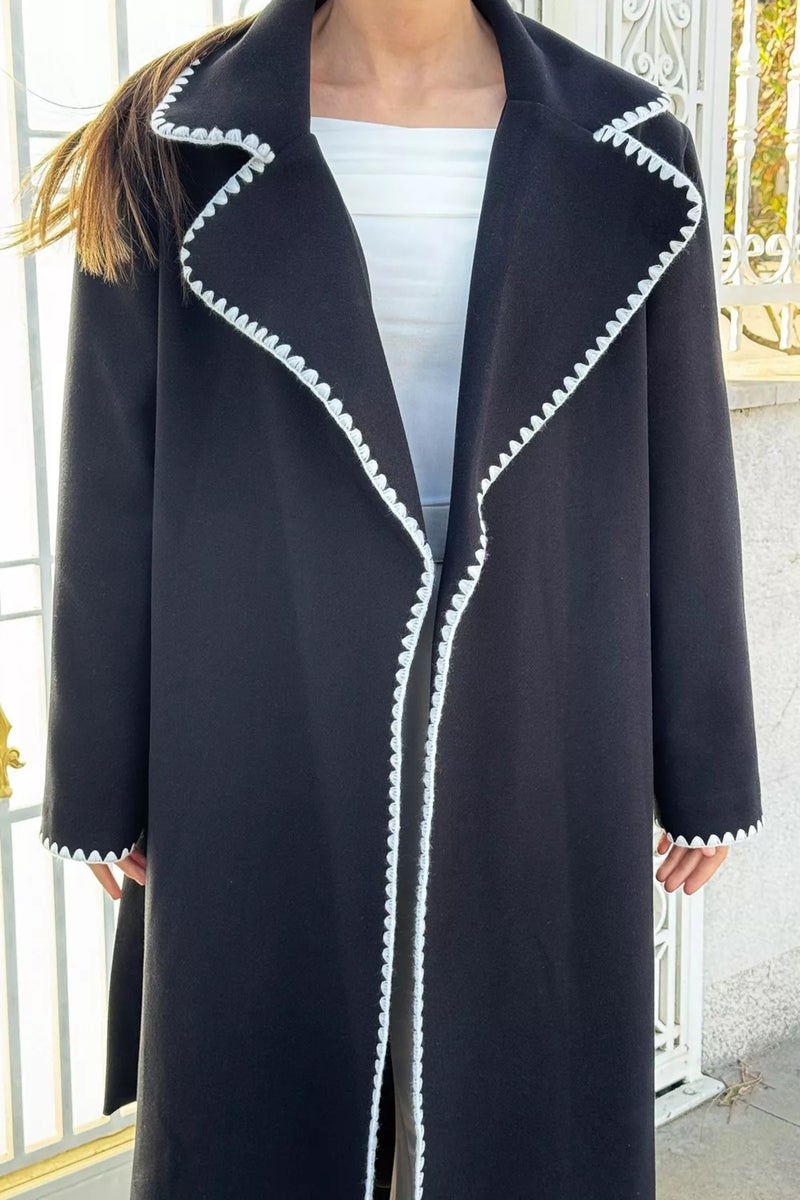 Gülseli Rose Lined Waist Belted Women's Cashmere Coat - Image 3