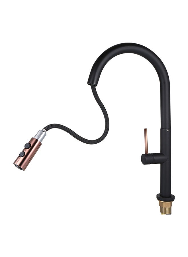 Rotatable Pull Down Sink Sprayer Ceramic Valve Copper Water Tap, Kitchen Faucet Switch Swivel Spout Sink Mixer Tap Single Handle Deck Mount Hot Cold - Image 2