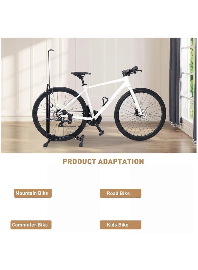 Bike Parking Stand,Bike Floor Stand Parking Rack,Bike Rack Bicycle Floor Parking Stand, Bike Storage Holder for Garage,Indoor & Outdoor,Mountain & Road Bikes - Image 2