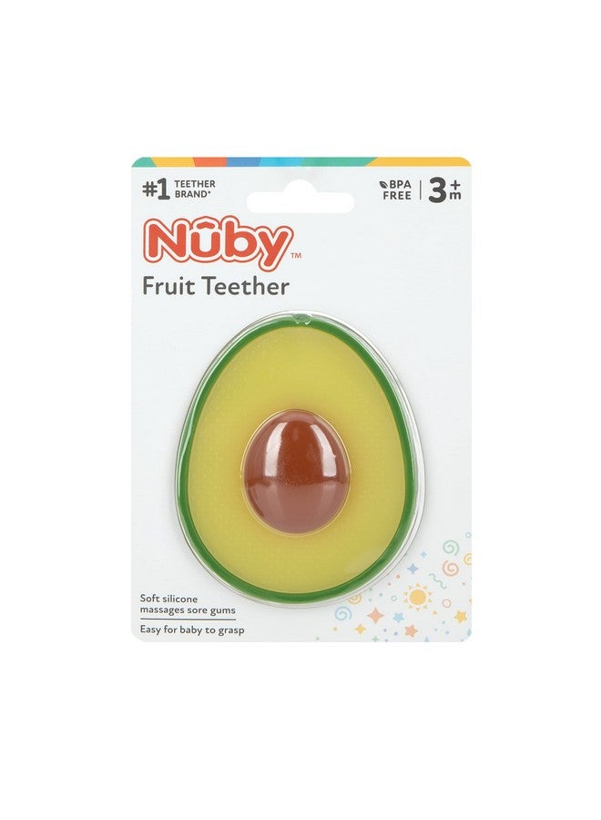 نوبي عضاضة نوبي المصنوعة من السيليكون بنسبة 100% على شكل فاكهة الأفوكادو مع النواة، للأطفال من عمر 3 أشهر فما فوق