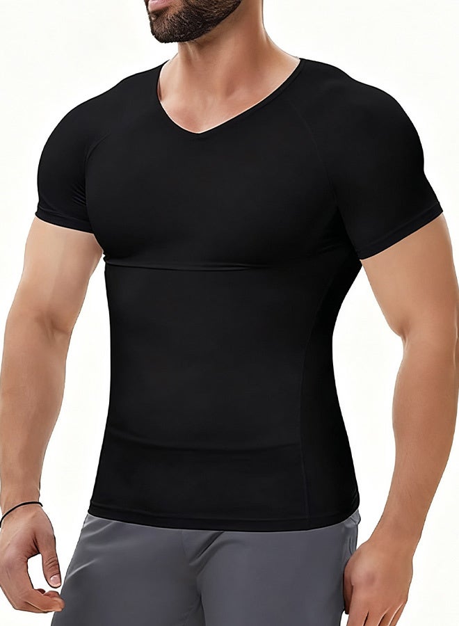رات سو قميص ضغط لتنحيف وتشكيل الجسم للرجال مخصص للياقة البدنية - Image 1