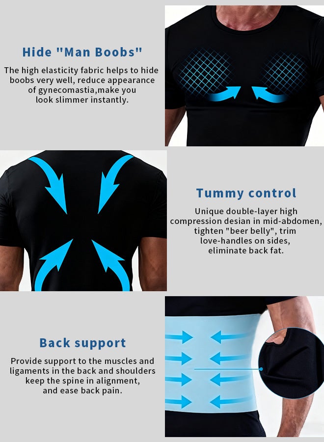 رات سو قميص ضغط لتنحيف وتشكيل الجسم للرجال مخصص للياقة البدنية - Image 3