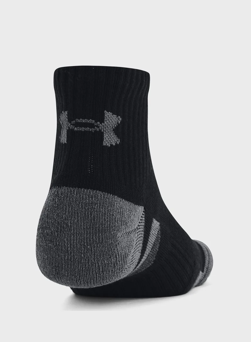 UNDER ARMOUR Unisex Performance Cotton Qtr Socks (Pack of 3)