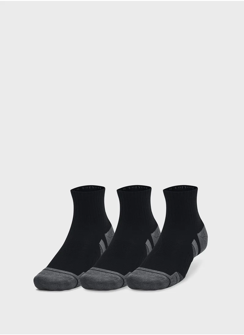 UNDER ARMOUR Unisex Performance Cotton Qtr Socks (Pack of 3)