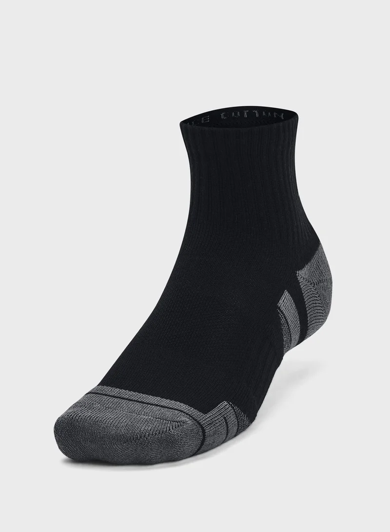 UNDER ARMOUR Unisex Performance Cotton Qtr Socks (Pack of 3)