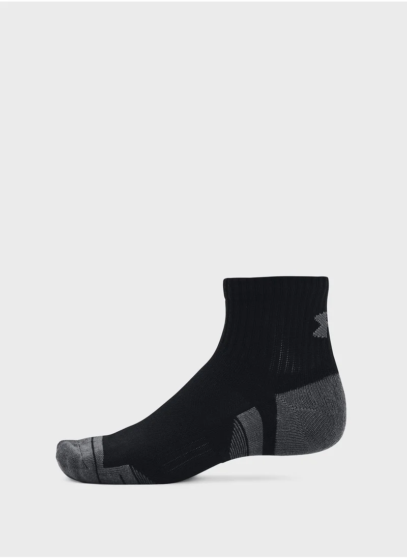UNDER ARMOUR Unisex Performance Cotton Qtr Socks (Pack of 3)