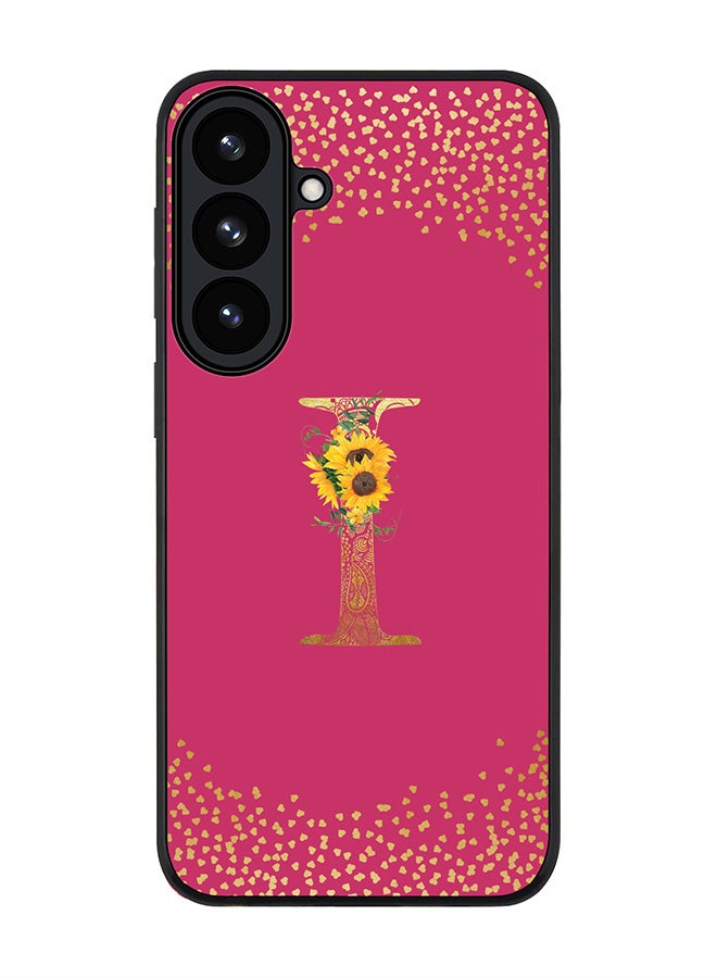 For Samsung Galaxy S26 Case,Slim fit Camera Protection, Shockproof Thin Phone cover  - Custom Floral Monogram - I ( Deep Pink )