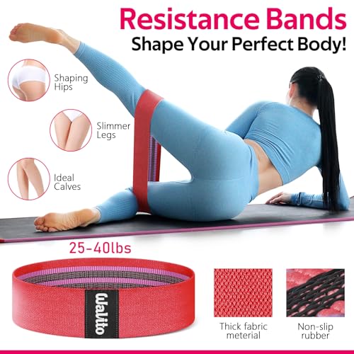 WALITO 7Pcs Barbell Pad Set for Hip Thrust - Squat Pad,Gym Accessories for Women with Bar Bad,Bench Press, with Gym Ankle Straps,Resistance Bands for Working Out,Lifting Strap,Carry Bag - Image 5