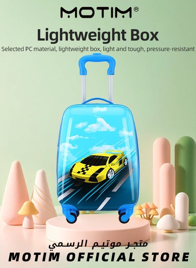 Motim Kids 18 inch Cartoon Luggage Lightweight Travel Luggage Made of ABS Material Carry-On Luggage with Spinning Wheels for Kids to go Traveling and School - Image 2