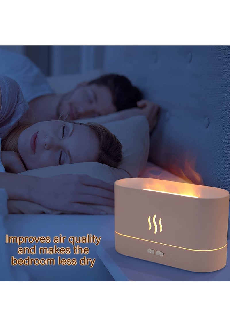 Flame Air Diffuser,Humidifier,Portable-Noiseless Aroma Diffuser for Home,Office or Yoga Essential Oil Diffuser with No-Water Auto-Off Protection(Black)…