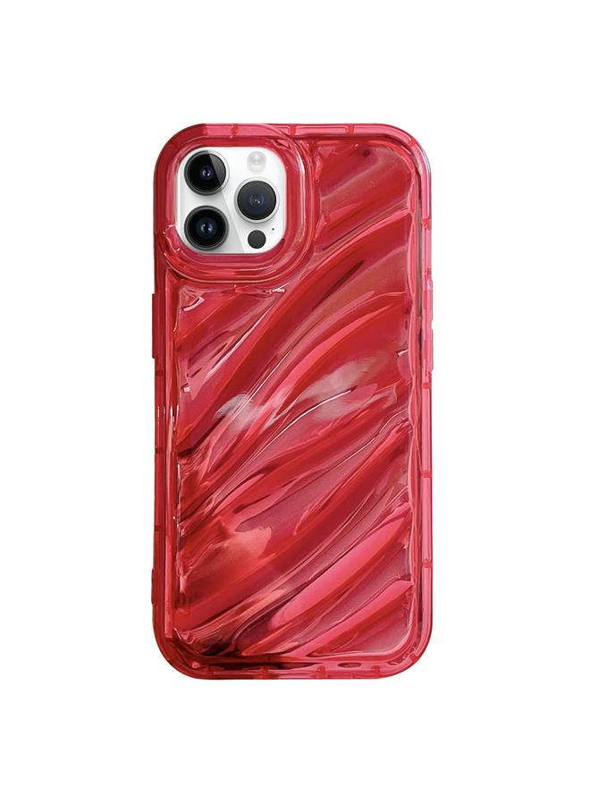 زبون جراب لهاتف iPhone 12 Pro Max مصنوع من مادة TPU بتصميم موجات الترتر الليزرية - Image 1