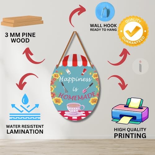 Art Monk Happiness is homemade item for Living Room Bedroom Home Decor Gifts Quotes Decor Item Wall Art For Hall Mdf Wall Decoration - Image 5